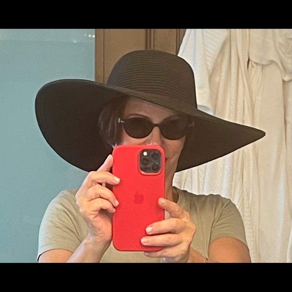 NWT J. Crew black straw hat. Pristine condition.